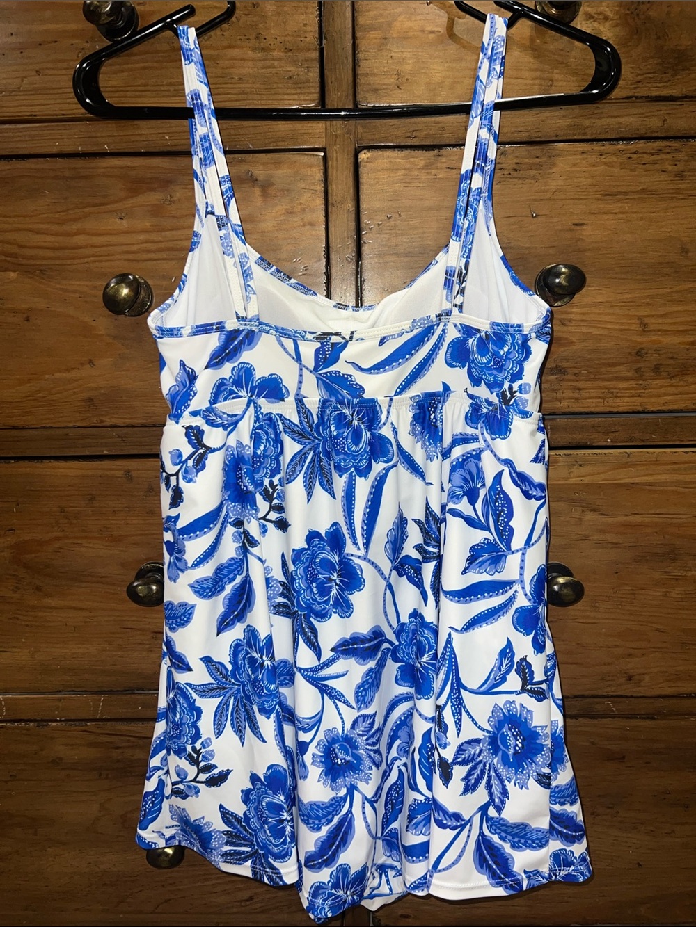 Sonnet Shores Feminine Classy One-Piece Swimdress - White & Royal Blue (size 6) - Picture 4 of 14